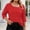 Red, variant on asdoklhq Oversized Tshirts for Women Crop Tops Crewneck Plus Size Fashion Women's Casual Printed V-Neck Long Sleeve T-shirt Button Spring and Summer Tops Sky Blue 4X