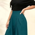thumbnail image 5 of BRELIL Women Plus Size Wide Leg High Waisted Flowy Trousers with Pockets Casual Loose Long Palazzo Pants Baggy Dressy Fall Winter Outfits, Green L, 5 of 6