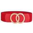 thumbnail image 1 of Cinturón elástico para mujer, cinturón para mujer, ancho de 5 cm, cinturón de cuero, cintura grande, 83 cm, color rojo, cinturón de vestir para mujer, cinturón elástico, 1 of 5
