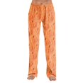 thumbnail image 2 of Orange High Waist Pjs Loose Pant Straight Leg Pjs Elastic Waist Loungewear with Pockets M, 2 of 6