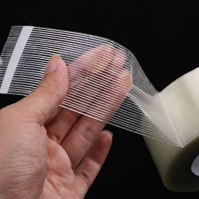 RENACLIPY Clear Glass Fiber Packing Tape Roll with Water Resistant Adhesive for Secure Package Sealing