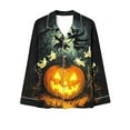 thumbnail image 5 of FDGIU Halloween Pajamas Women's Spring/Summer Floral Printed Round Neck Long Sleeve T-shirt Soft Sleepshirts, 5 of 6