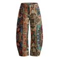 thumbnail image 5 of kaondbfi Women's Print Cropped Pants High Waist Button Fly Casual Loose () Fabric Baggy Trousers with Pockets for Summer, 5 of 6