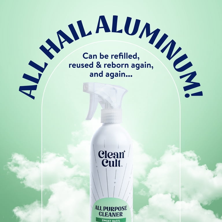 3 pack) Cleancult All Purpose Cleaner, Refillable Aluminum Bottle