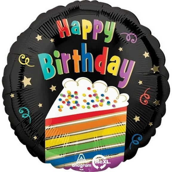 Happy Birthday Rainbow Cake 18" Mylar Balloon