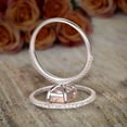 thumbnail image 4 of 1.5 Carat Peach Pink Emerald Cut Real Morganite Moissanite Engagement Ring Wedding Bridal Set Sterling Silver with 18k Gold Plating, 4 of 4
