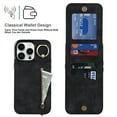 thumbnail image 3 of Nalacover for iPhone 12 Pro/12, Wallet with RFID Credit Card Holder and Zipper Pocket,Drop Protection Flip Cover Ring Holder Kickstand with Double Magnetic Clasp For iPhone 12/12 Pro, Black, 3 of 12