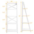 thumbnail image 2 of Costway Set of 2 Ladder Shelf 4-Tier Bookshelf Bookcase Storage Display Plant Leaning, 2 of 10