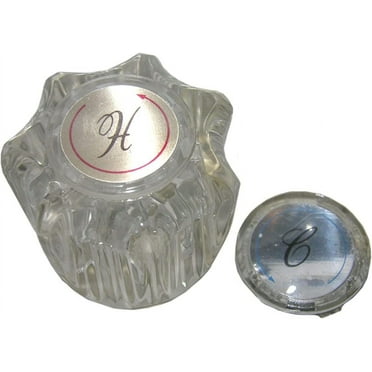 LASCO HC-110T Hometek Plastic Faucet Handle with Hot and Cold Buttons