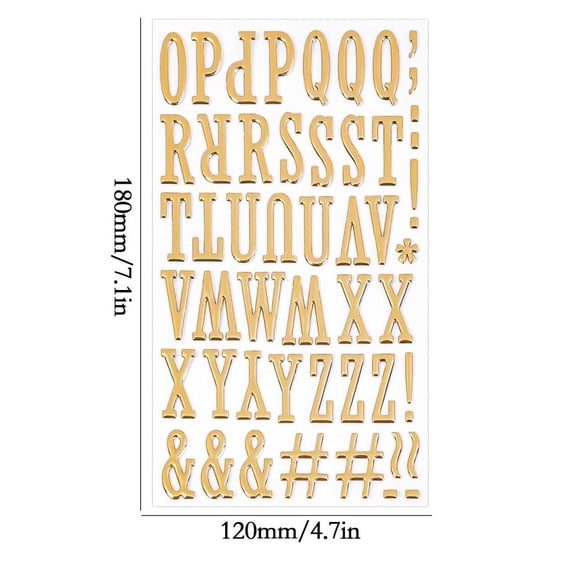 Feltree 3D Puffy Gold Letter Stickers for DIY Journals, Christmas Stockings, Gift Wrapping, Scrapbooking with Raised Metallic Finish and Easy Peel and Stick