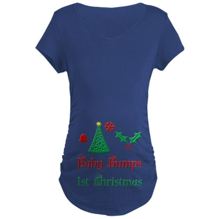

CafePress - Baby Bumps First Christmas Maternity T Shirt - Maternity Dark T-Shirt