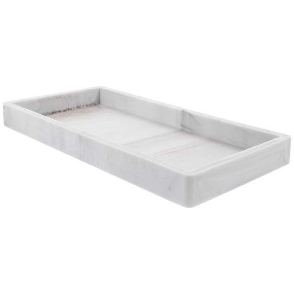 SEWOART Bathroom Vanity Tray White Silicone Storage Plate for Shampoo Lotion and Makeup