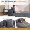 thumbnail image 4 of S-HOME Oversized Corduroy Chaise Lounge Chair  with Two Pillows 67.5 Inches Long Indoor Sleeper Sofa for Living Room, DARK GREY, 4 of 11