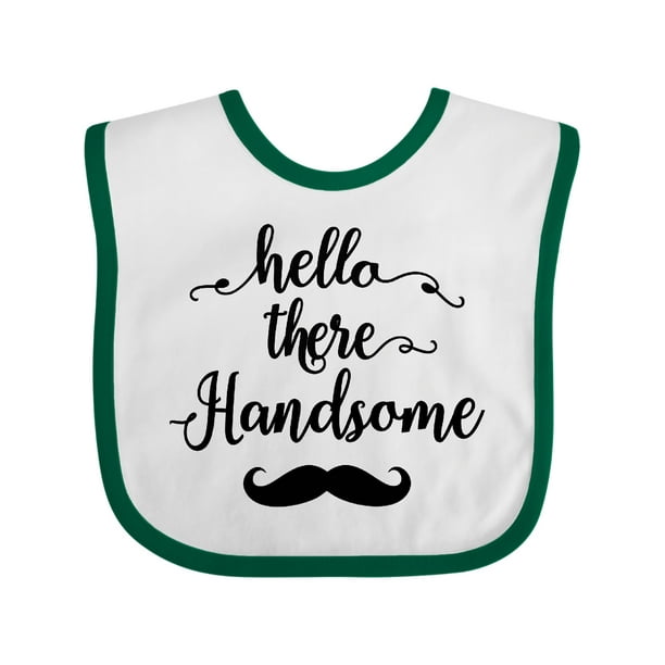 Inktastic Hello Handsome Gift Baby Boy Bib Inktastic Hello Handsome Gift Baby Boy Bib