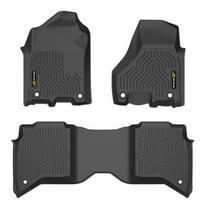 All Weather 3PCS Front & Rear Floor Mats TPE Floor Liners Black Fit For 2019-2024 Ram 2500 3500 Crew Cab
