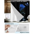 thumbnail image 3 of No Hook Cloth Fabric Shower Curtain with Snap in Liner, Blue Roses Waterproof Shower Curtains Set with See Through Top Window, Modern Art Splash Flowers Butterfly Bath Curtains Shower 66"x72", 3 of 6