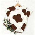 thumbnail image 5 of Women's Crew Neck Cow Print Short Sleeve T‑Shirt, Casual Loose Fit Tee Top, 5 of 6