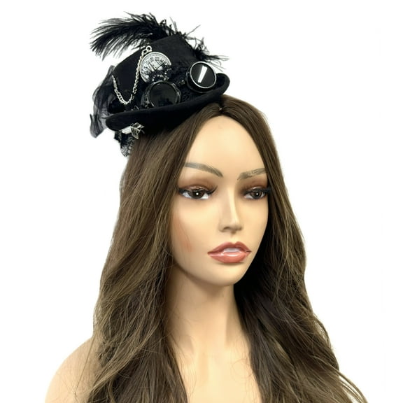 Steampunk Head Clip Accessories Mini Top Hat for Women Cosplay Headwear