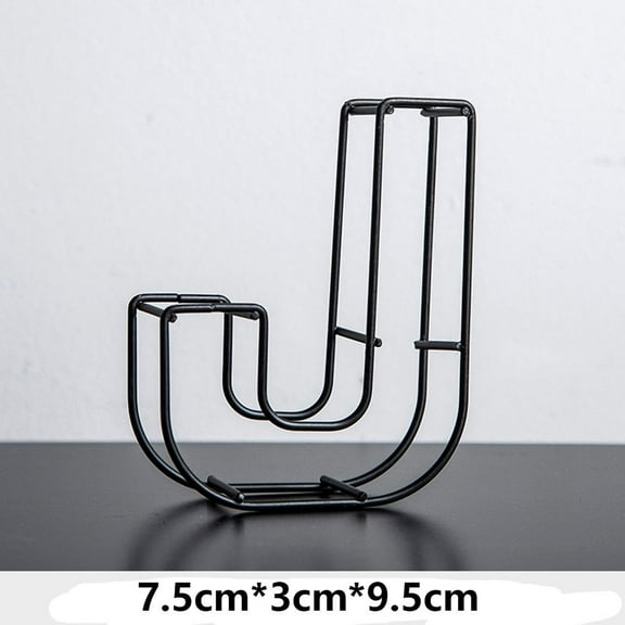 Party Supply Desktop Ornament Cafe Adornment Home Decoration Wrought Iron Alphabet Metal Hollow Letter Doorplate Sign J