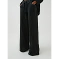 thumbnail image 4 of Women'S Drawstring Wide Leg Jeans Low Waisted Loose Fit Denim Pants Black L, 4 of 9