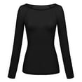 thumbnail image 1 of Blusa de malla transparente de manga larga para mujer: moldea los brazos sin costuras, elegante top a rayas para uso informal/vacaciones, tallas S-XXL, 1 of 3