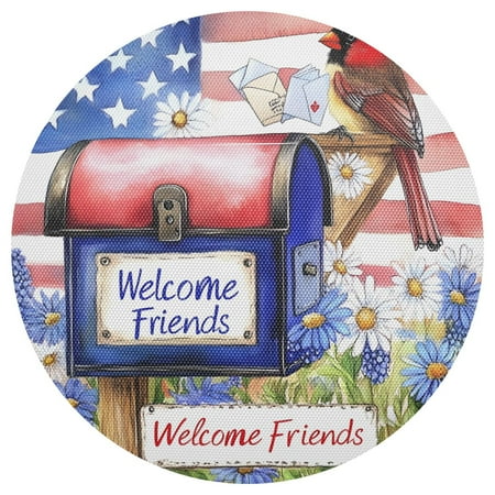 

joogoo Cardinal on Box Round Plate Mats for Dining Table Placemat 1 Piece Holiday Decoration