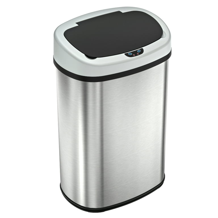 Stainless Steel 13 Gallon Touchless Kitchen Trash Can - Silver
