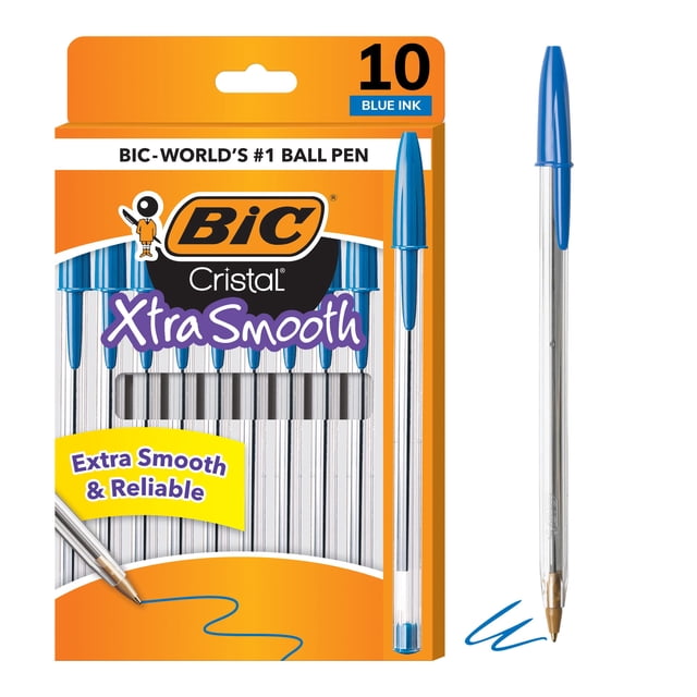 Bolígrafo BIC Cristal Xtra Smooth azul medio, 10 unidades