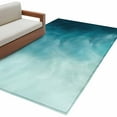 thumbnail image 2 of Blue Teal Ombre Washable Area Rugs 3'x5', Coastal Beach Abstract Modern Low Pile Throw Living Room Rug Non-Slip Sturdy Edge Binding Carpet for Indoor Entryway Bedside Kitchen, 2 of 9