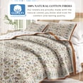 thumbnail image 6 of Floral Cotton Quilt Set - Lightweight, Soft, All-Season - 2-Piece Reversible Boho Bedding Set (Twin / Twin XL, Regal Garden - Ivory), 6 of 6