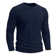 thumbnail image 4 of Kalauyu Mens Waffle Knit Textured Shirts Long Sleeve Round Neck Blouse Soft Stretch Casual Spring Fall Daily Wear Tunic Tops, 4 of 7