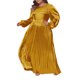 thumbnail image 1 of Vestidos Maxi de Talla Grande para Mujeres Agnes Orinda, con Mangas Largas de Linterna, Fluidos y Plisados, Talla 3X, Color Dorado, 1 of 5