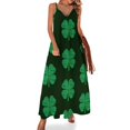 thumbnail image 1 of Vestido sin mangas con estampado de trébol y purpurina para mujer, vestidos para ocasiones especiales, 1 of 7