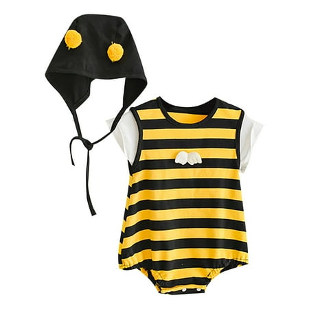 

Unisex Baby Onesie Clothing Bee Stripe Vest Bodysuits Short Sleeve Crew Neck Super Soft Cotton Rompers 3 To 24 Months Toddler Cute Daily Play