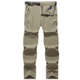 thumbnail image 5 of Men’s Casual Solid Work Jeans Pants Trousers with Belt, Elastic Waist Button Zipper Straight Leg, Comfortable Stretchy Daily Wear Classic Fit | AESTIVO,Khaki 2XL, 5 of 8