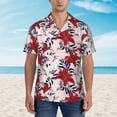 thumbnail image 4 of Daiia Lilies Flowers Hawaiian Shirt for Men Gentle Cotton Regular Short Sleeve Casual-X-Large, 4 of 9