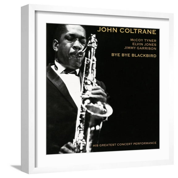 Art.com John Coltrane - Bye Bye Blackbird Art Print, White Frame Wall Art, 21" x 21"