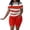 Red, variant on Two Piece Shorts Set for Women Plus Size Summer Stripe Airport Travel Outfits Casual Top and Shorts Sets Matching Clothing Vacation Outfits
