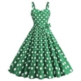 thumbnail image 2 of XZNGL Womens Sexy Strap Wrapped Chest Wave Printed Ruffle A-Line Large Dress, 2 of 4