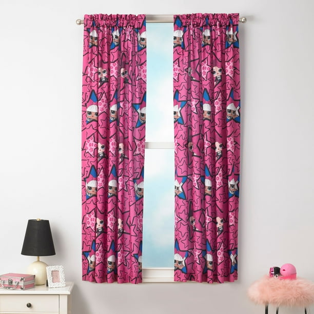 L O Surprise Kids 2 Piece Light, Curtains 118 Inches Length