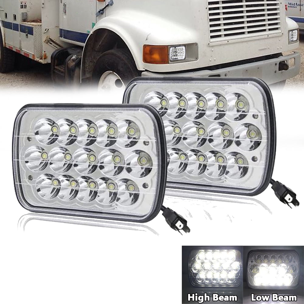 7x6" LED Sealed Headlight Set For International Harvester 4700 4800 4900 8100 