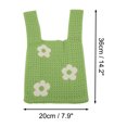 thumbnail image 4 of Unique Bargains 1 Pc Knitted Wrist Bag Openwork Flower Gift Bag Green, 4 of 5