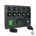 thumbnail image 1 of 5Gang 12V LED Light Switch Control Panel Voltmeter Car Dual J USB-Charger H9Y9, 1 of 9