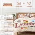 thumbnail image 4 of Laundry Room Bedding 3 Piece Duvet Cover Set Twin Size, Rustic Farmhouse Washing Machine Clothes Soft Microfiber Comforter Cover with Zipper Closure & Pillowcases, Wrinkle & FadeResistant Quilt Cover, 4 of 4