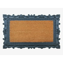 A1 Home Collections Natural Coir and Rubber Door Mat, 24x36, Thick Durable, Heavy Duty, Low Profile Door Mat, Easy to Clean, Long Lasting, Front Porch Entry Rug, Black Finish