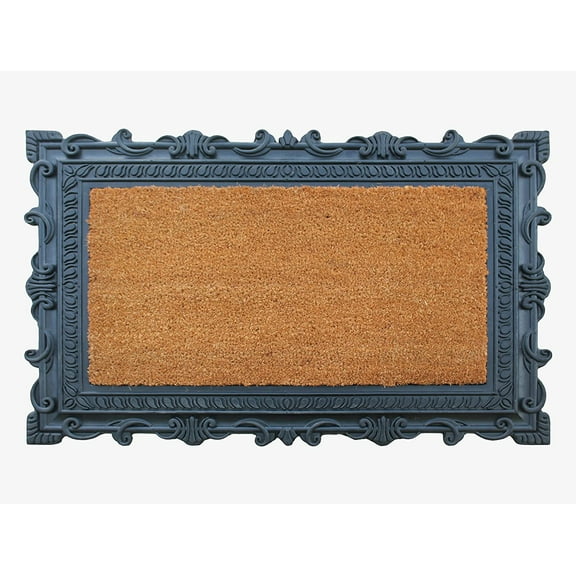 A1 Home Collections Natural Coir and Rubber Door Mat, 24x36, Thick Durable, Heavy Duty, Low Profile Door Mat, Easy to Clean, Long Lasting, Front Porch Entry Rug, Black Finish