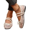 thumbnail image 5 of EKVAHL Women's Polka Dots Mesh Ballet Flats Bowknot Pointed Toe Ballerina Flats Closed Toe Comfortable Casual Work Shoes, 5 of 5