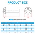 thumbnail image 2 of Uxcell M2.5-0.45x6mm Button Head Socket Cap Screws, 100 Pcs 304 Stainless Steel Hex Socket Cap Screw, 2 of 6