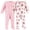 Rose, variant on Hudson Baby Infant Girl Fleece Zipper Sleep and Play 2pk, Sparkle Trees, 0-3 Months