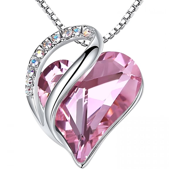 DESIGNICE Infinity Love Heart Necklace,Necklace for Women,Jewelry with Healing Crystals,Allergy-Free Pendant Necklace
